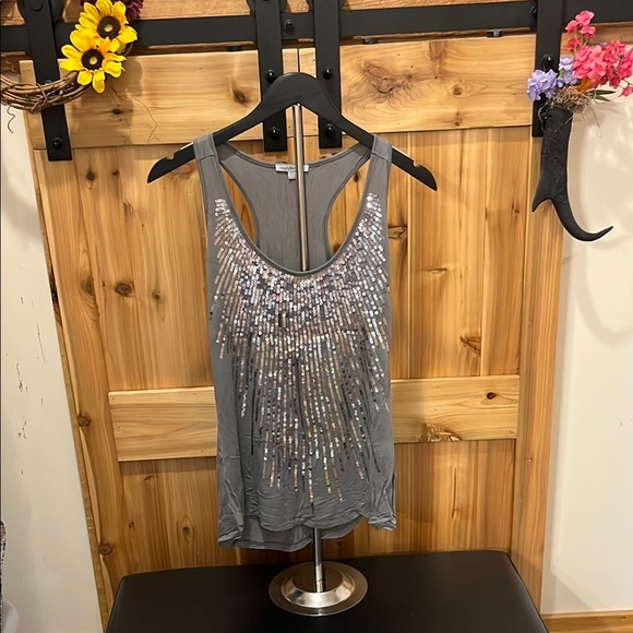 Charlotte Russe Gray Sequin Tank Top - Picture 1 of 7